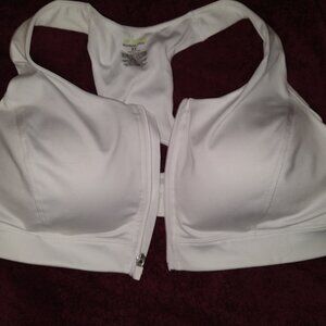 2X Tek Gear Workout Gear White Zip Up Sports Bra